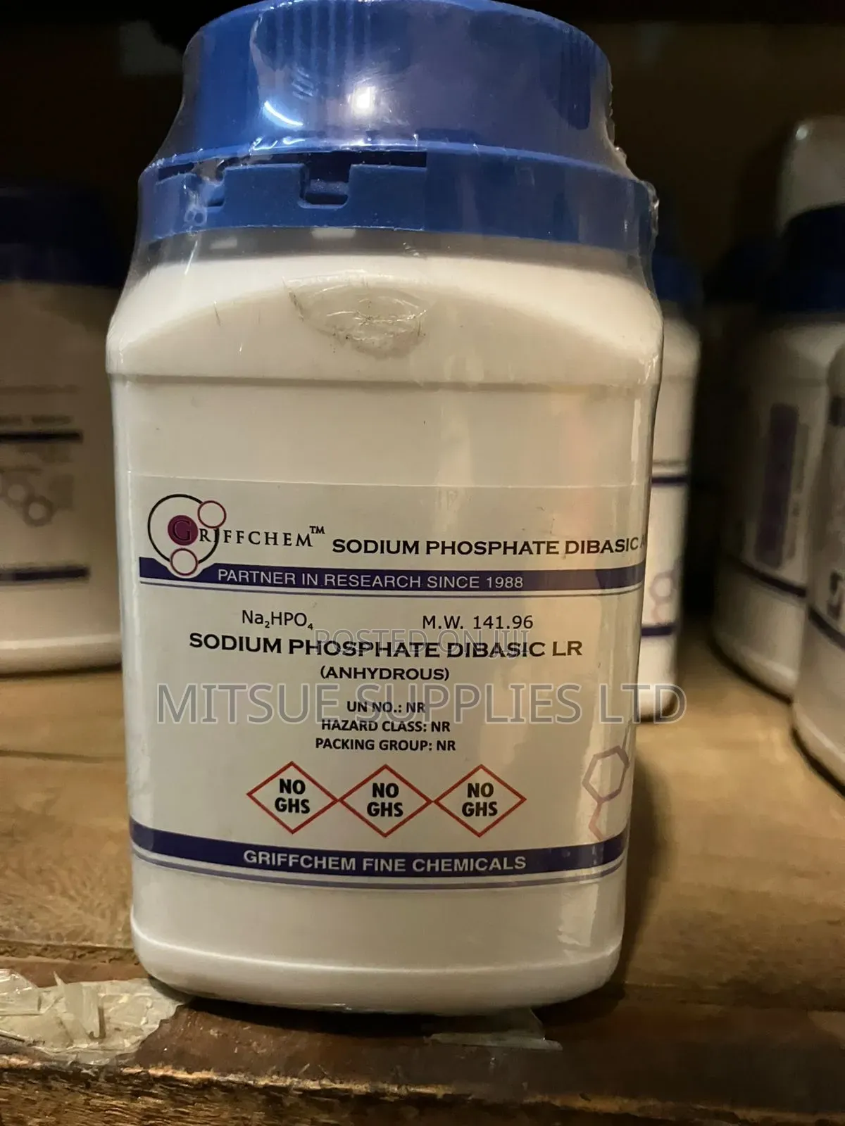 Di-sodium Hydrogen Orthophosphate Anhydrous Pure 500g Lr Griffchem