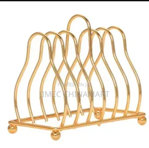6-Pc Gold Plate Stand Rack