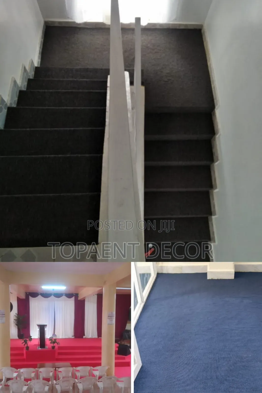 Black Staircase,Blue Living Room And Red Delta Altar Floor Carpets
