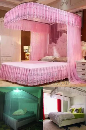 White And Pink 2 Stand 5by 6 Mosquito Nets