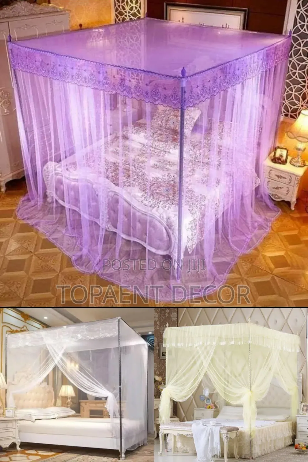 Easy To Fix The Stands Colourful 4 Stand Mosquito Net
