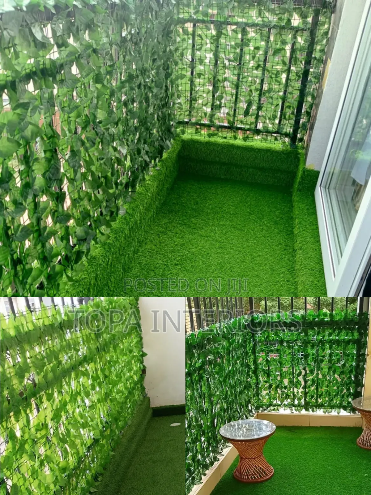Generic Plastic Meshed Balcony Decor Artificial Privacy Fence Plants