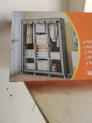 Portable Wardrobe,3 Column Mettalic Wardrobe