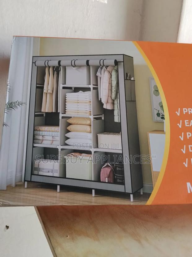 3 Column Portable Mettalic Wardrobe - main view