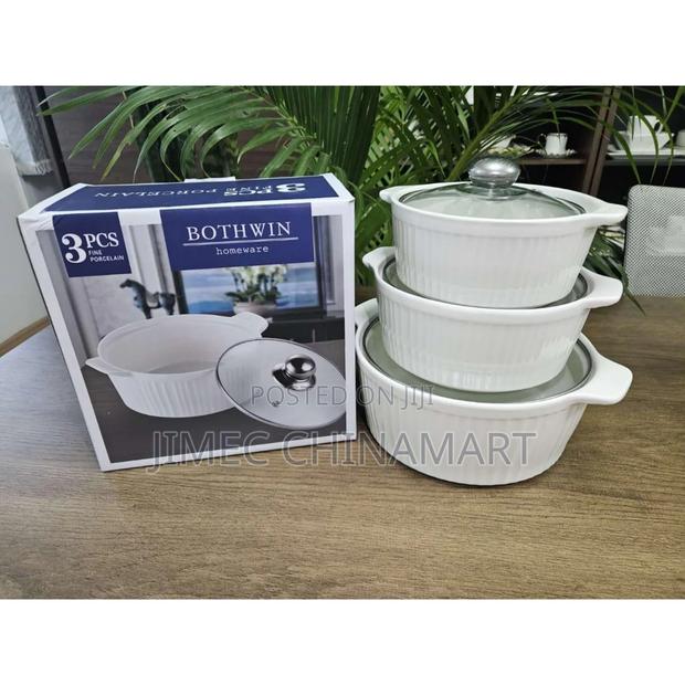 3-Piece Ceramic Soup Pot Set - main view