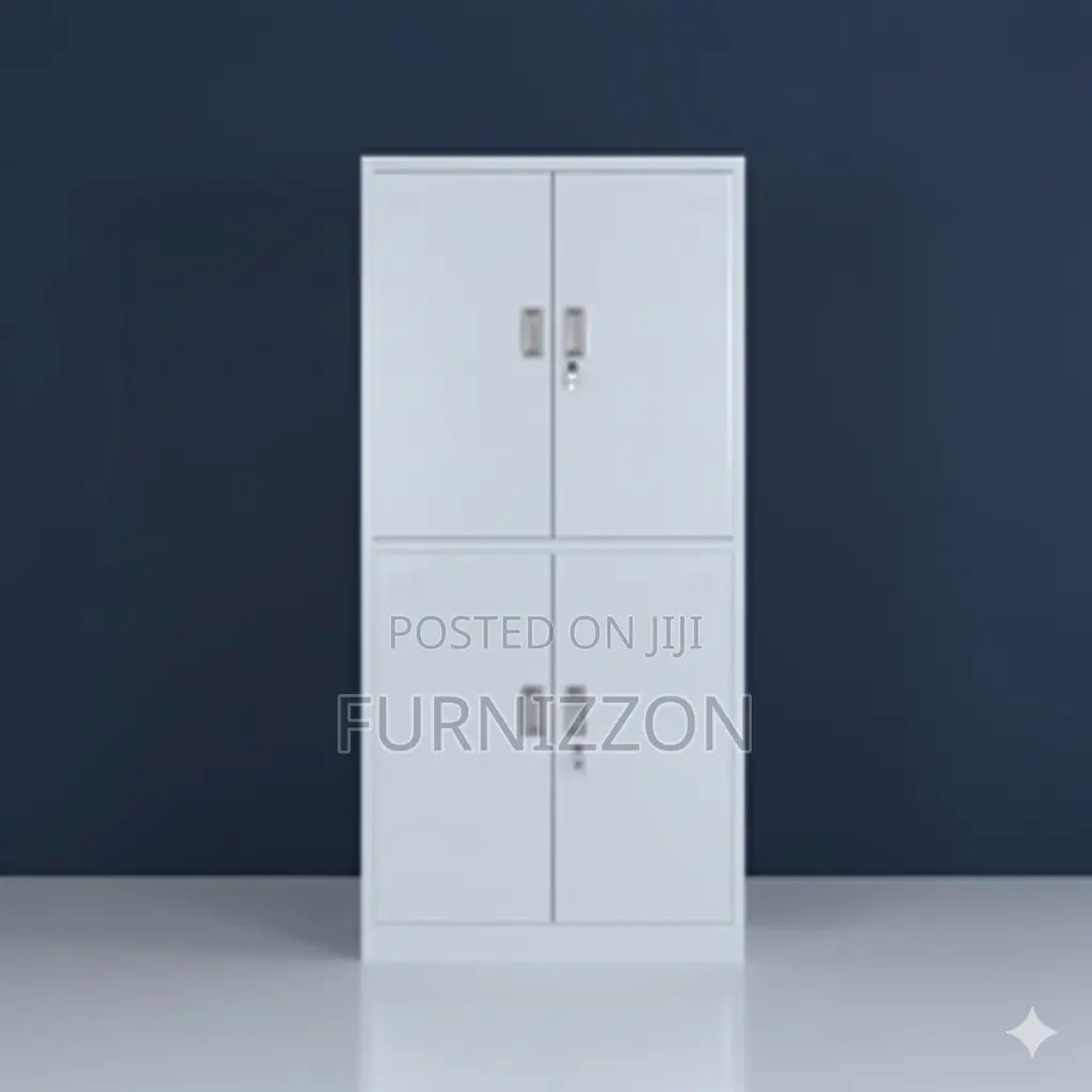 Modern Iron and Glass Office Filing Cabinet