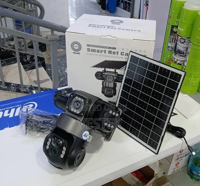 V380 Pro Vts28-G New Pir Full Color Two-Way Audio 3 Lens Solar Powered