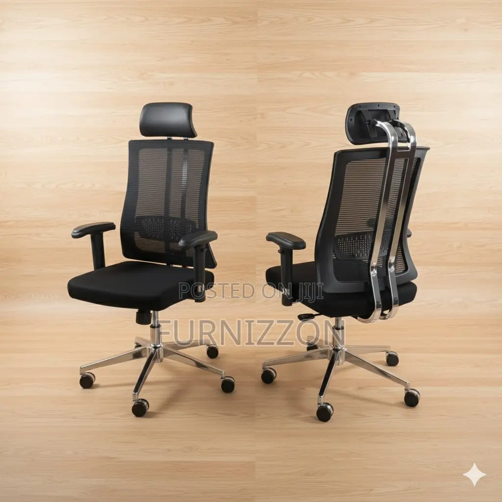 Executive Mesh Swivel Chair With Headrest Support