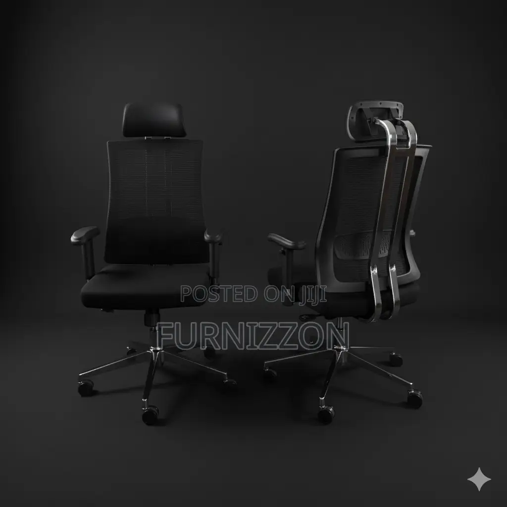 Breathable Mesh Office Chair With Swivel and Headrest