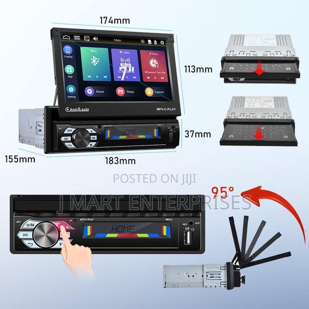 Car Radio Carplay With Screen Motorised Extendable With Android