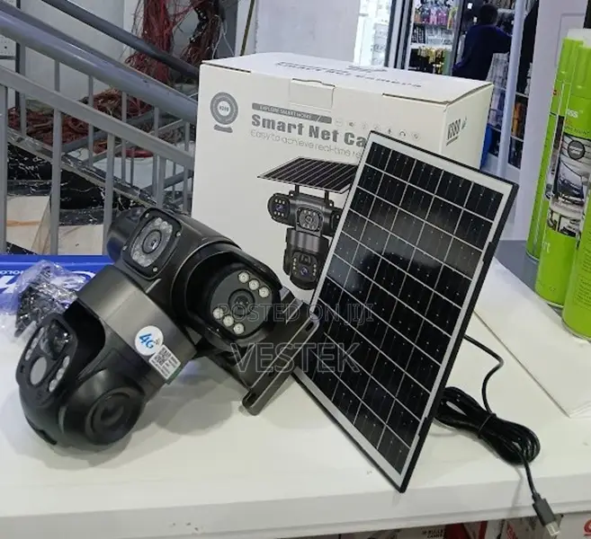 Quality 4g V380 New Solar Powered 3 Lens and 3 Screen Vts28-G Black