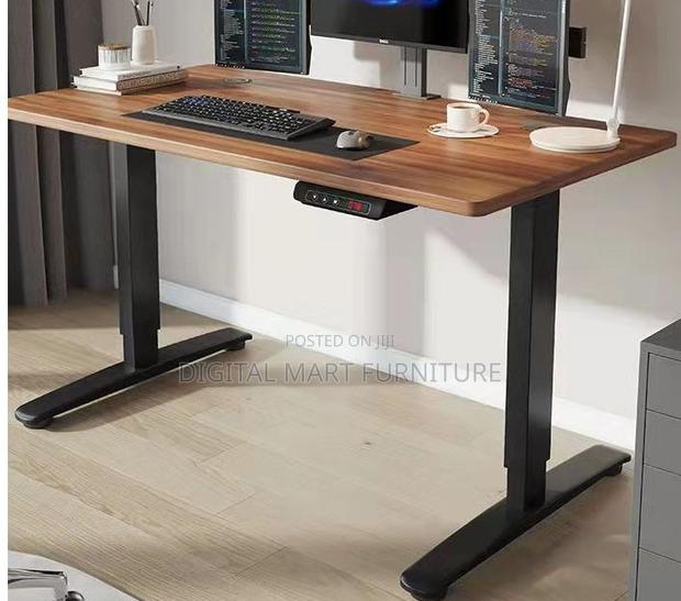 Brown Electric Powered Work Standing Desk - thumbnail 4