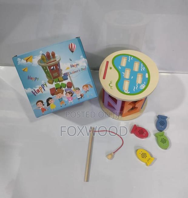 Wooden Magnetic Fishing and Shape-Sorting Toy