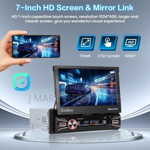 Android Car Radio With Navigation 7 Inch Automatic Retractable Screen - thumbnail 2