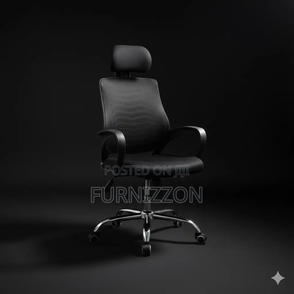 Swivel Mesh Office Chair With Adjustable Headrest