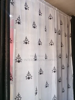 Sheer With Black Details to Match a Black Curtain
