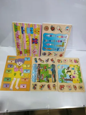 Wooden Knob and Fruit Peg Puzzle