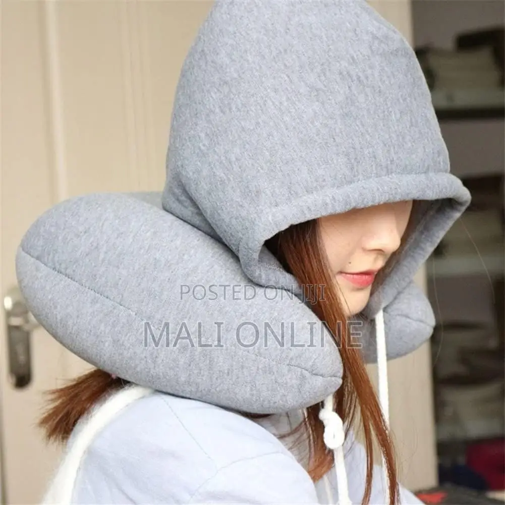 Microfiber Travel Neck Pillow With Hoodie Sleeping Pillow Eye Mask