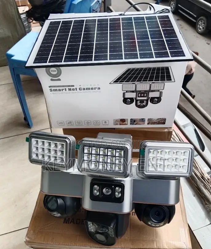 V380 Vts30 Solar Floodlight 4g Triple Lens Simcard Camera
