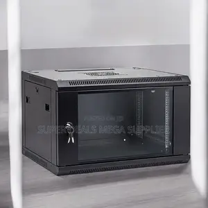 6u Wall Cabinet, Lockable Front Door and Adjustable Mounting Rails