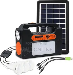Mini Solar Lighting Kit With Bluetooth Speaker Fm Radio 3 Led Bulbs