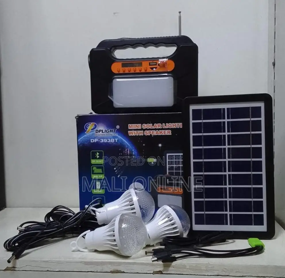 Mini Solar Lighting Kit With Bluetooth Speaker Fm Radio 3 Led Bulbs