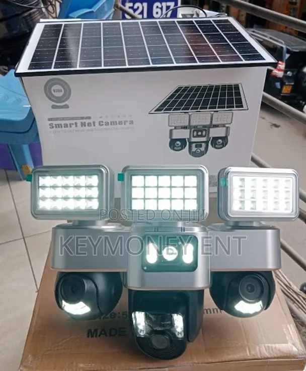 V380 Solar Floodlight Outdoor Simcard Camera Vts30 Triple Lens
