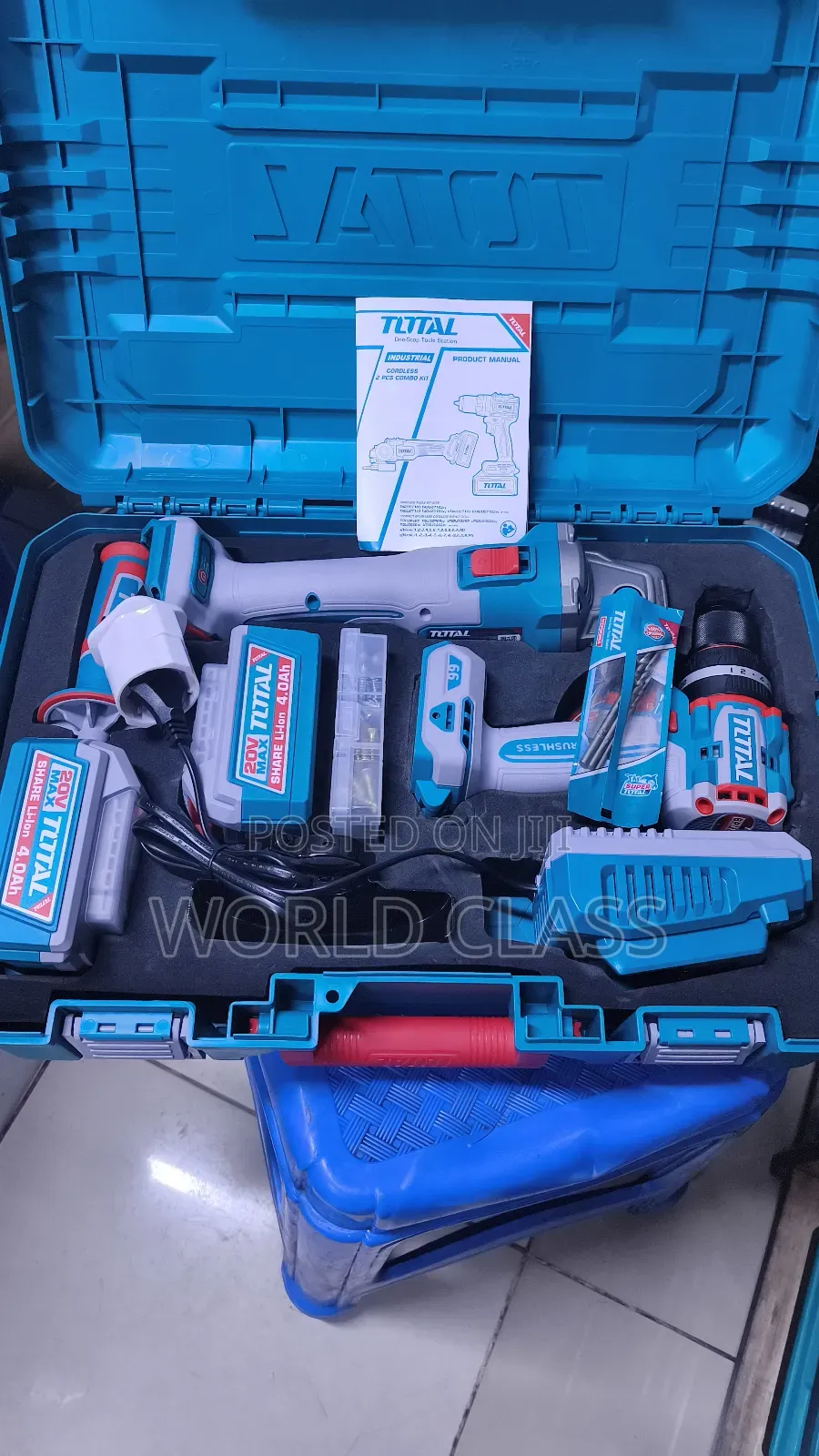 Rechargeable Total Combo Toolkit Angle Grinder and Cordless Drill