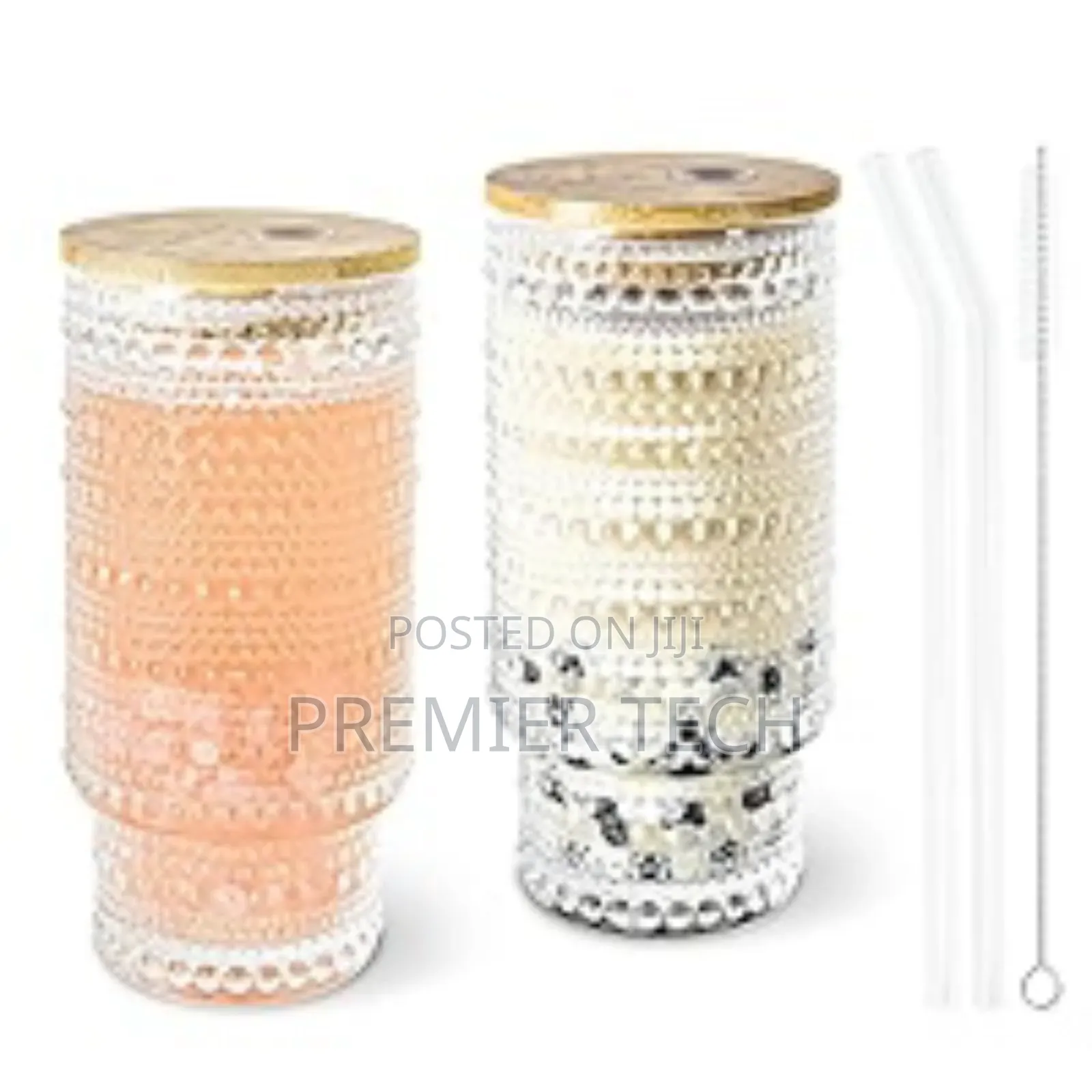 Thick Smoothie Glass With Straw