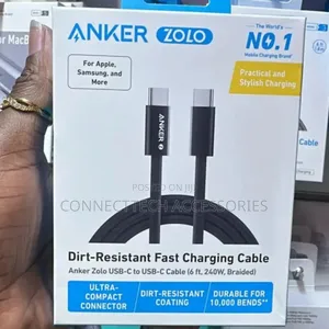 Anker Zolo Usb-c To Usb-c Cable (6 Ft, 240w, Braided).