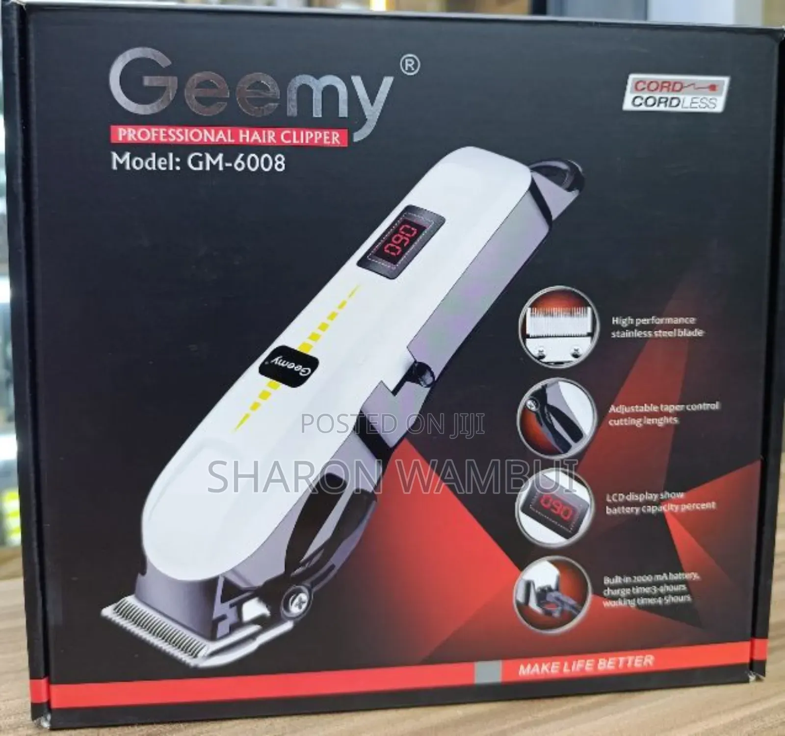 New Gemmy Professional Cordless Hair Clipper /Gemmy Cordless Clipper