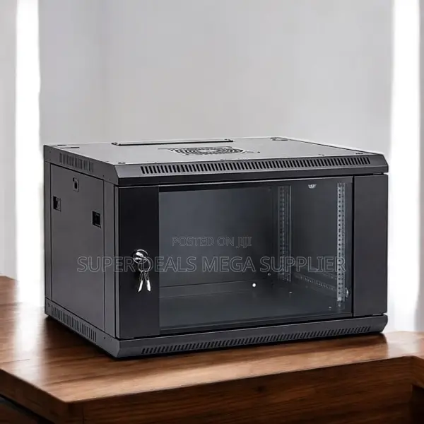 6u Wall Mount Cabinet, Two Keys Supplied and Adjustable Rails
