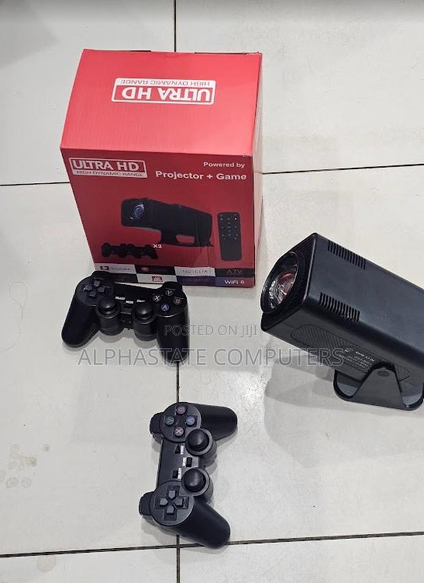 Smart Android Projector With Game Controllers, Wifi 6 and Playback - thumbnail 3