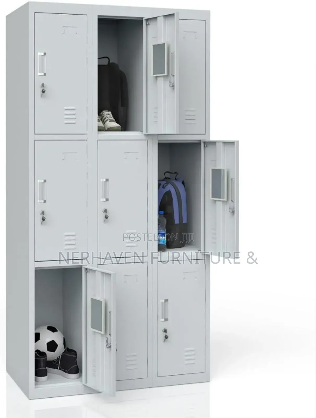 Heavy-Duty 9-Compartment Locker for Office Gym