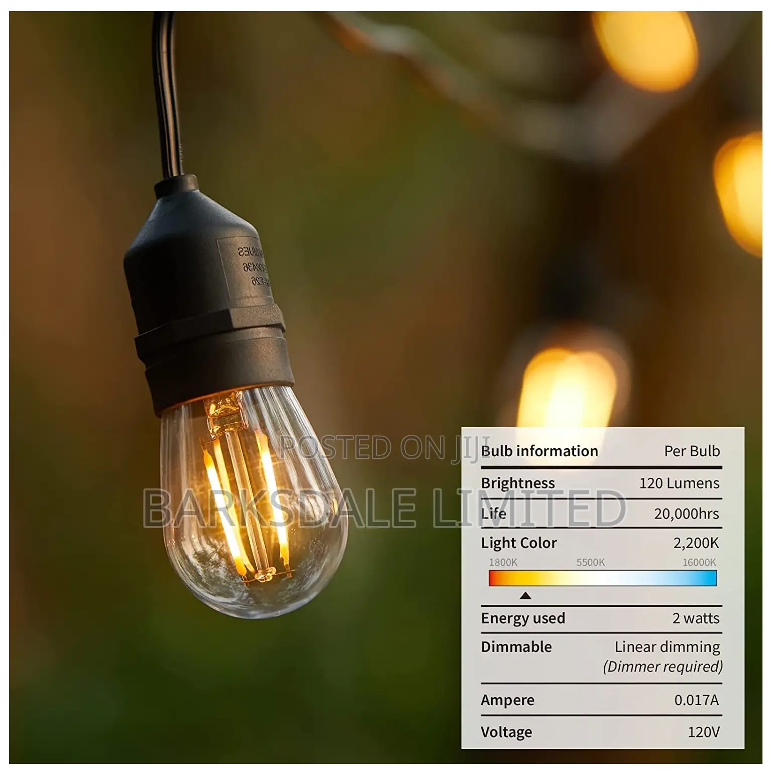 Christmas Xmas 15 Led Bulbs Outdoor Fairy Garden String