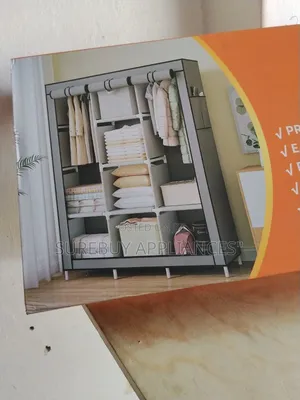 3 Column Portable Mettalic Wardrobe