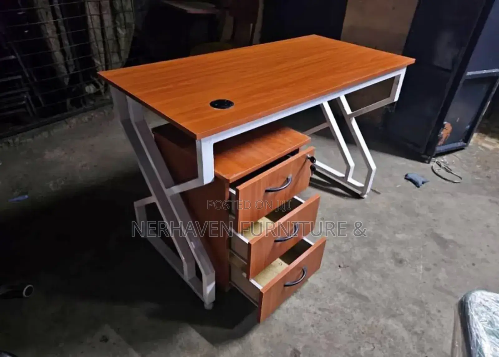 Metal Office Desk With Pedestal Drawer