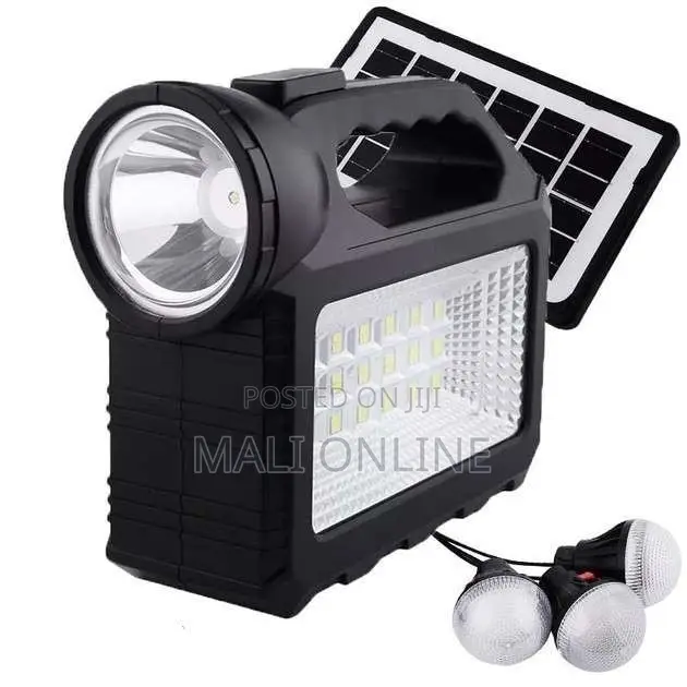 Portable Solar Lighting System 3 Led Bulbs Usb Phone Charging Gd-101