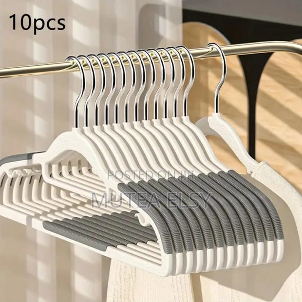 Orange,Black,Blue Grey 10 PCS Abs Clothes Hangers Sets - thumbnail 3