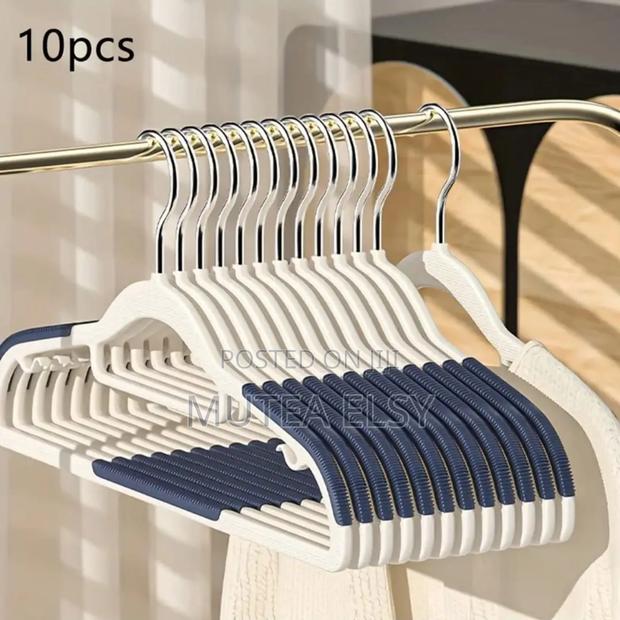 Orange,Black,Blue Grey 10 PCS Abs Clothes Hangers Sets - thumbnail 4