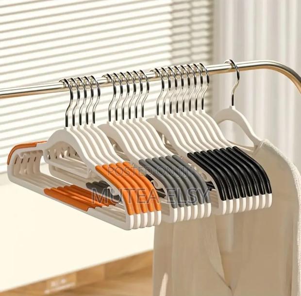 Orange,Black,Blue Grey 10 PCS Abs Clothes Hangers Sets - thumbnail 5