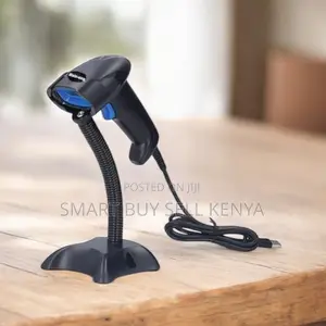 Usb Laser Barcode Scanner Reader With Stand Shock Resistant Durable