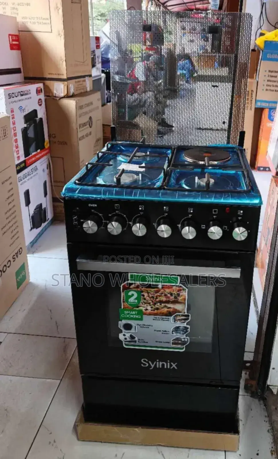 50×55 Syinix 3+1 Standing Cooker With Lectric Oven Cooker