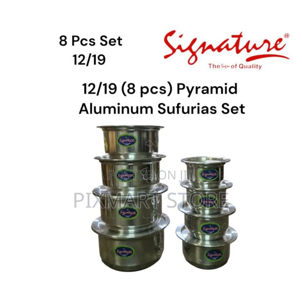 Durable Aluminum Cooking Pot Set - 8 Sufurias 12/19 Variants