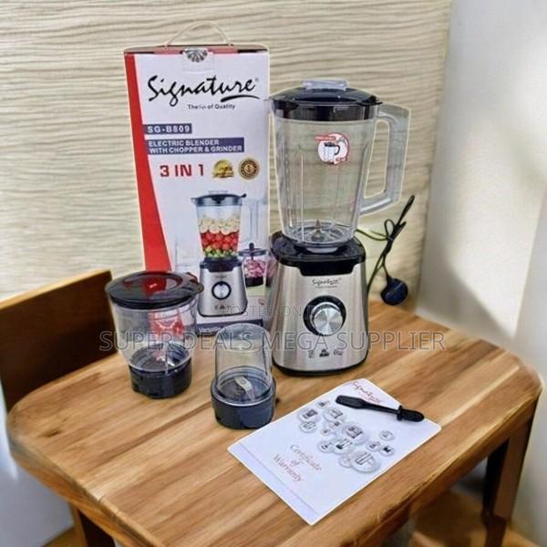 Signature 3 in 1 Blender Grinder Chopper for Smoothies and Spices