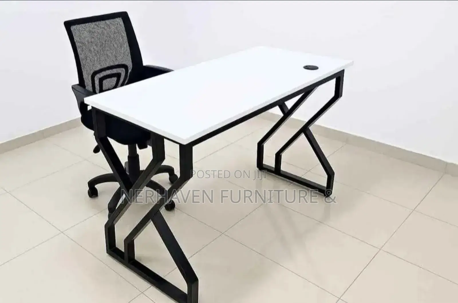 Industrial-Style Metal Wood Study Table