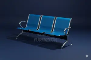 Sleek Stainless Steel 3-Seater Waiting Bench