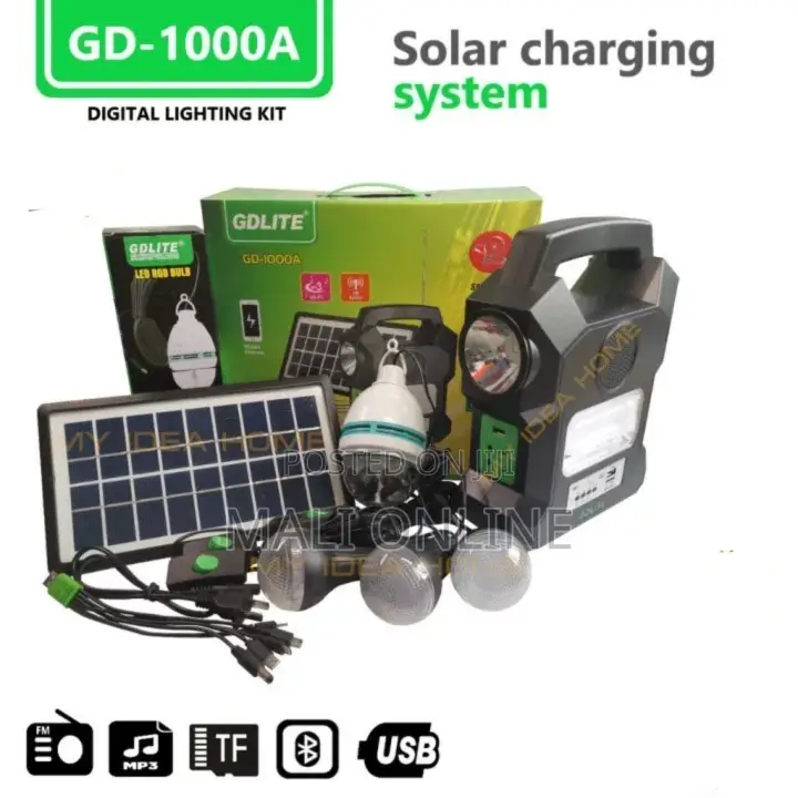 Rechargeable Solar Lighting Kit Led RGB Bulb Fm Radio Bluetooth Usb