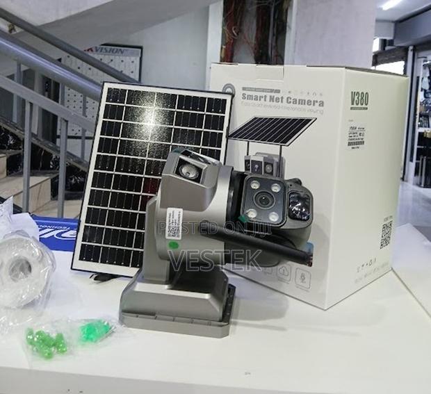 V380 Pro Solar Powered Camera PTZ Dual Lens Battery Solar Powered Cam - main view