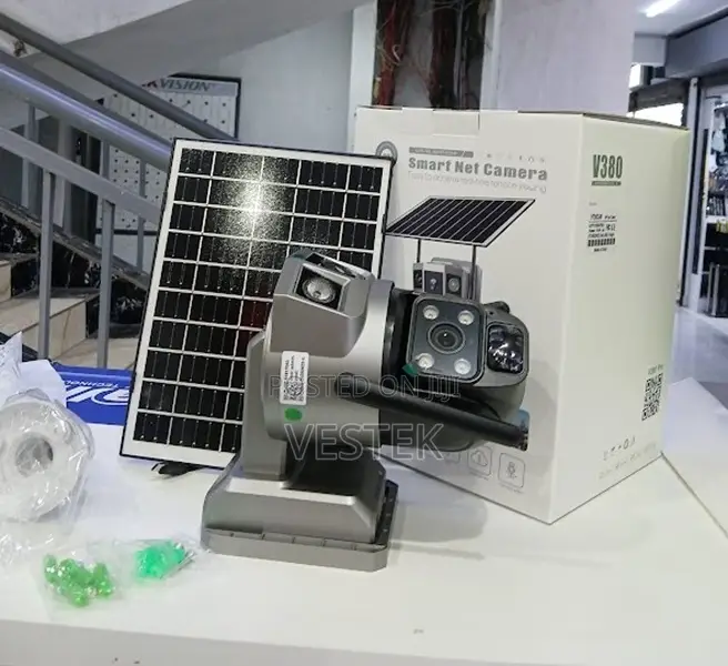 V380 Pro Solar Powered Camera PTZ Dual Lens Battery Solar Powered Cam